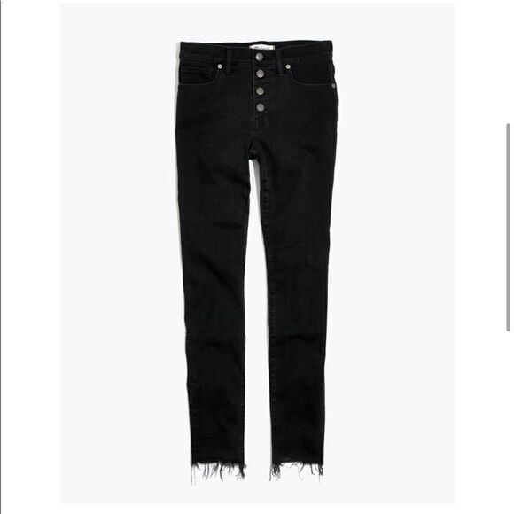 Madewell 9’ high rise skinny jeans button through edition washed black size 26 - Picture 9 of 10